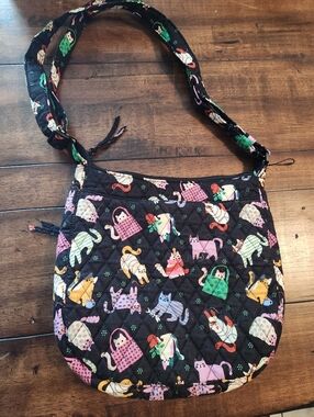 Vera Bradley Herding Cats Crossbody Tri Zip Purse